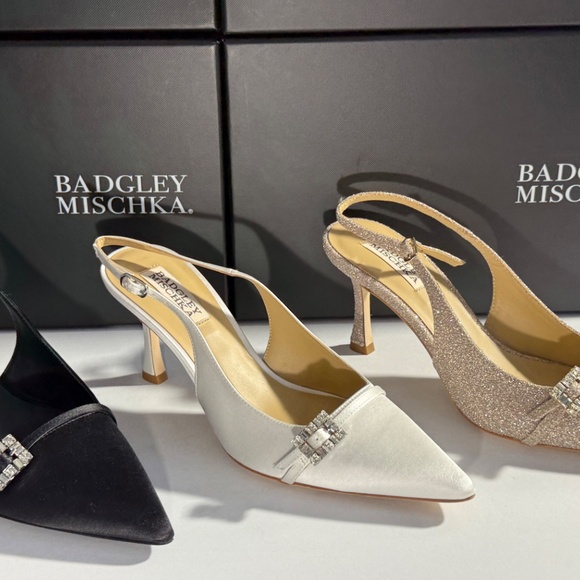 Badgley Mischka Women's Annmarie Jeweled Slingback Stiletto Pumps new VARIETY - Picture 7 of 15